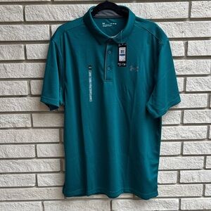 Under Armour Short Sleeve Tech Polo Shirt in Teal XL